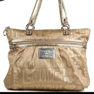 Coach Poppy Story Patch Glam Tote Bag